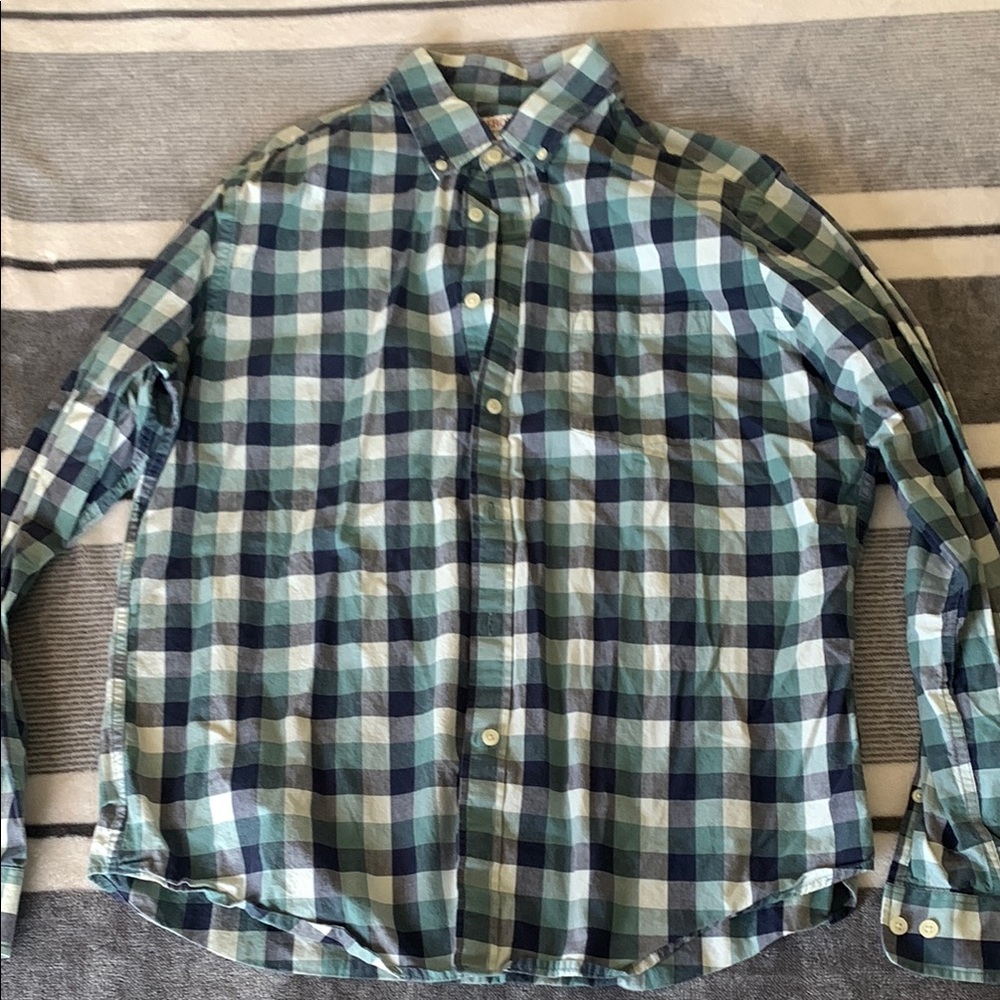 Merona Checkered Button Down Shirt - Blue and Green